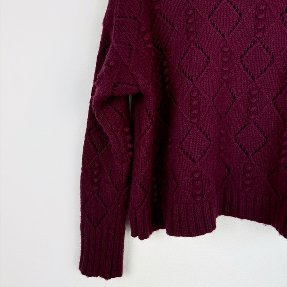 Loft Maroon Bobble Turtleneck Sweater - Picture 10 of 10